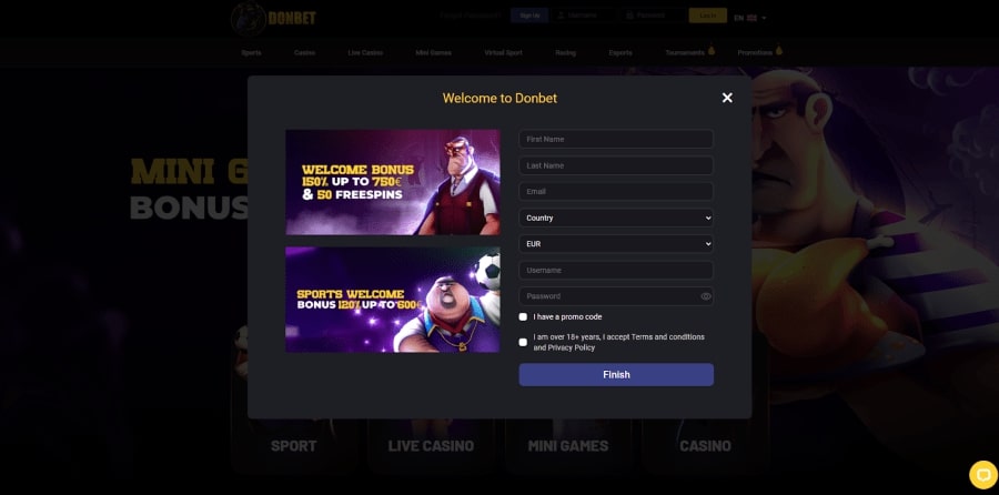 DonBet Casino login