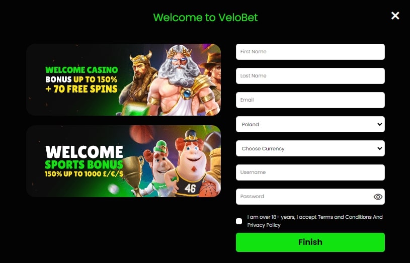 velobet casino rejestracja